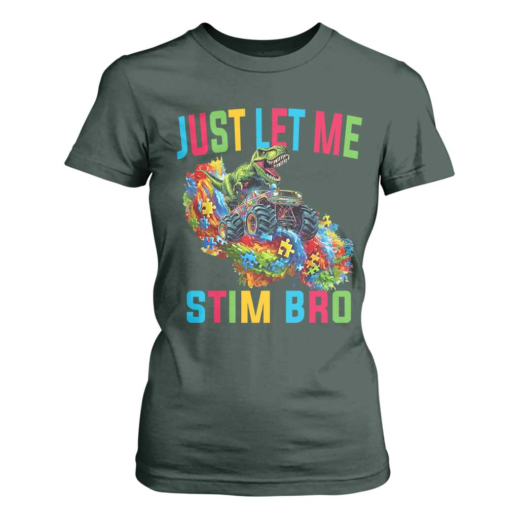 Autistic Dino Rex Driving Monster Truck T Shirt For Women Autism Is My Superpower