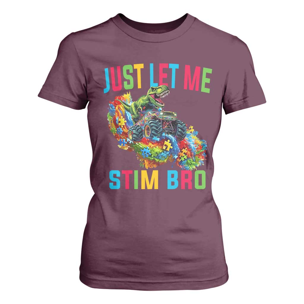 Autistic Dino Rex Driving Monster Truck T Shirt For Women Autism Is My Superpower