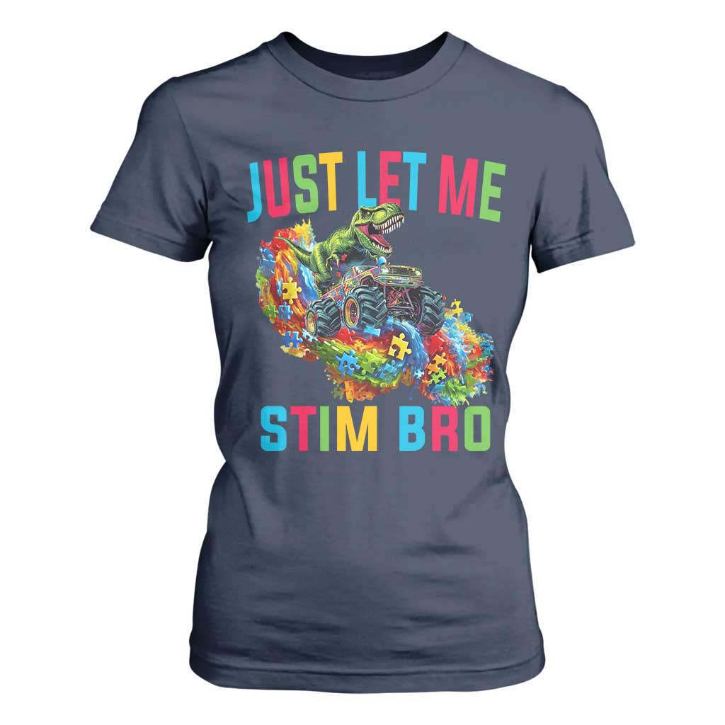 Autistic Dino Rex Driving Monster Truck T Shirt For Women Autism Is My Superpower
