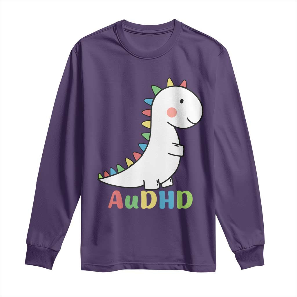 Cute Dinosaur AuDHD Long Sleeve Shirt ADHD Support