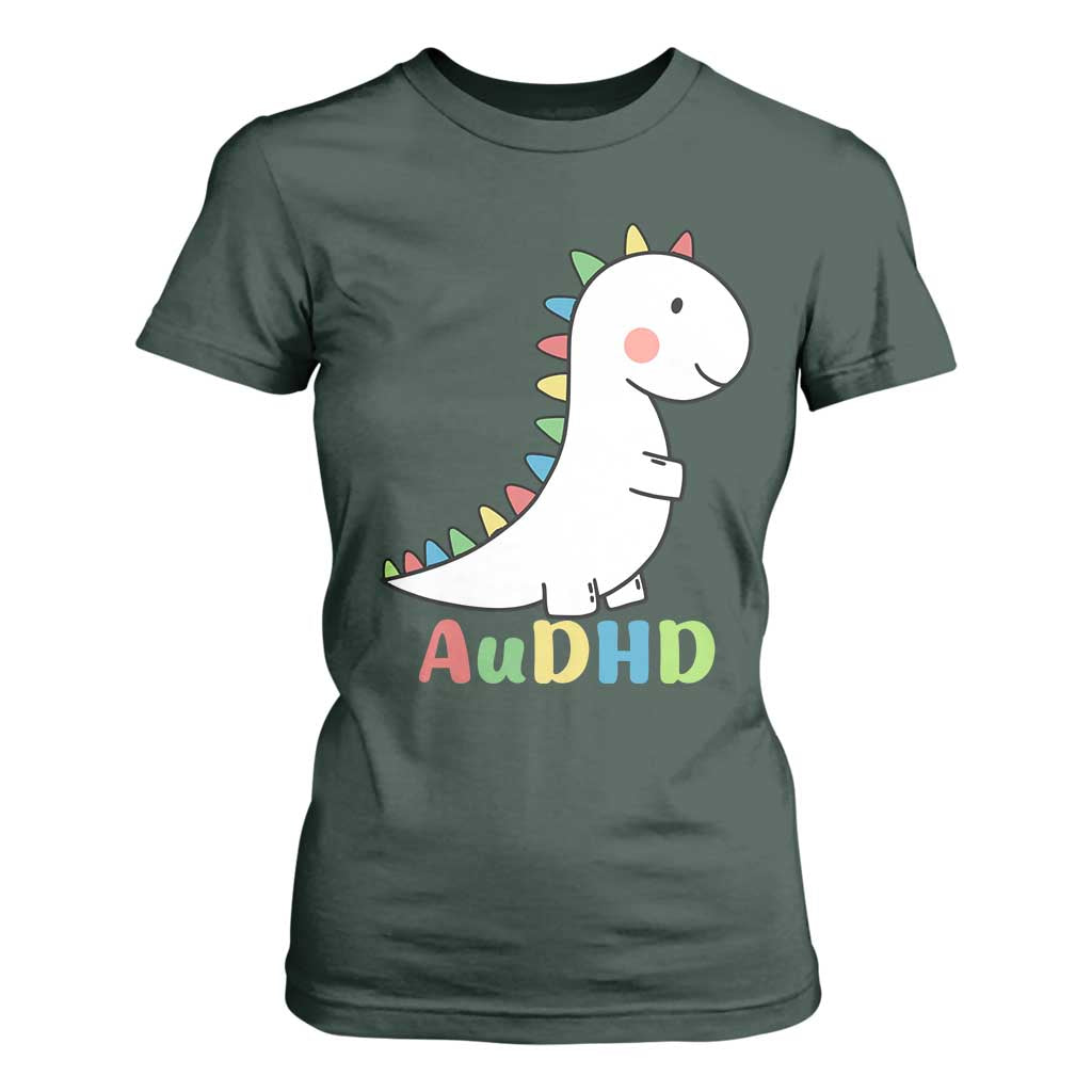 Cute Dinosaur AuDHD T Shirt For Women ADHD Support