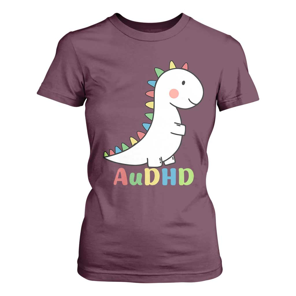 Cute Dinosaur AuDHD T Shirt For Women ADHD Support