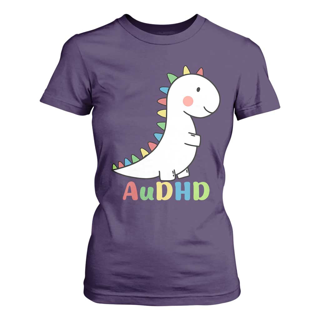 Cute Dinosaur AuDHD T Shirt For Women ADHD Support