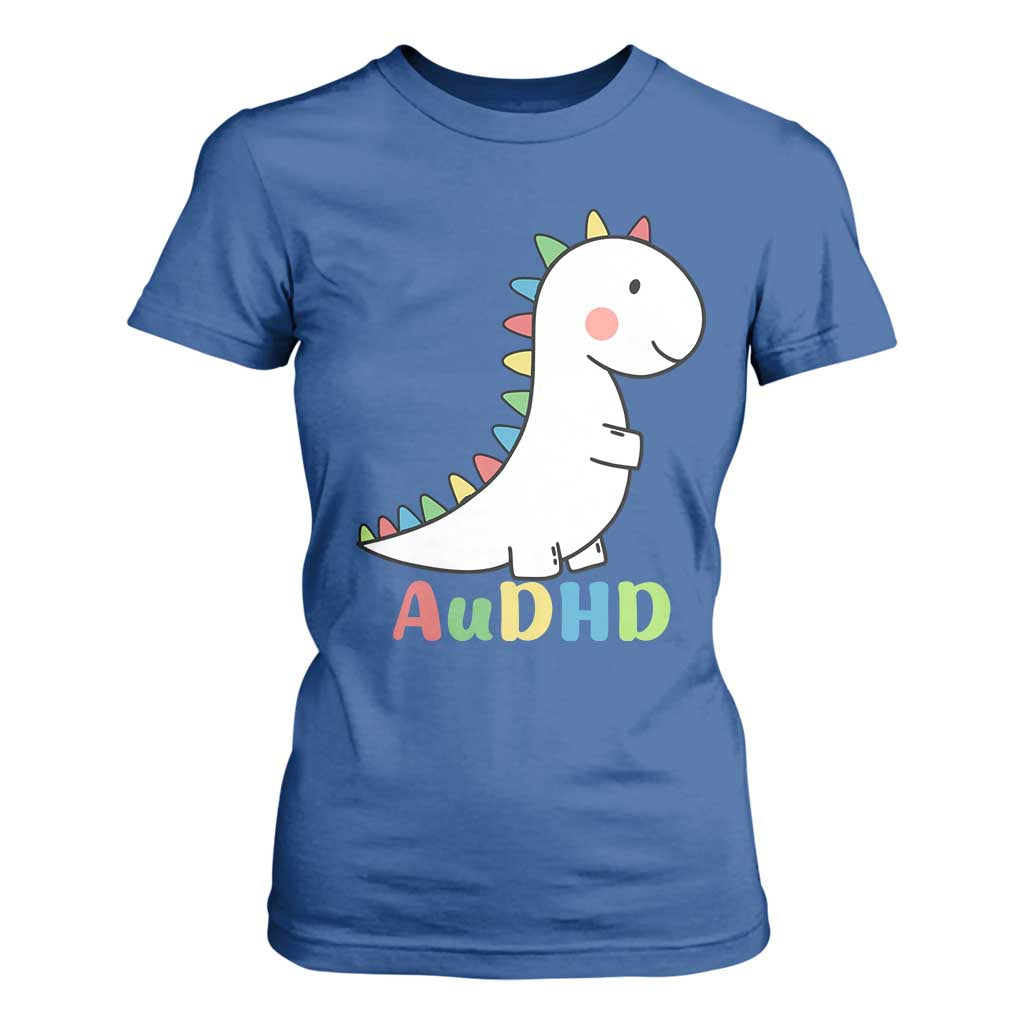 Cute Dinosaur AuDHD T Shirt For Women ADHD Support