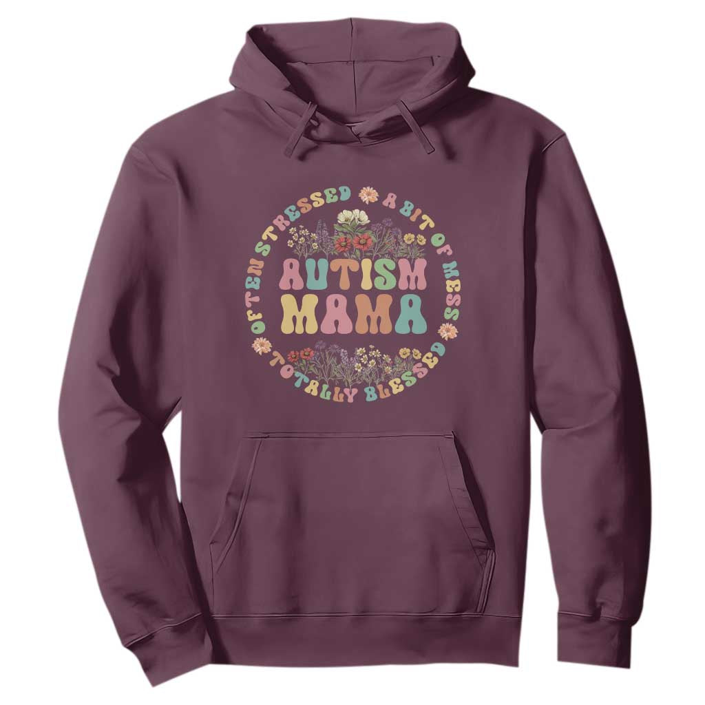 Autism Mama Hoodie Totally Blessed Often Stressed A Bit Of A Mess