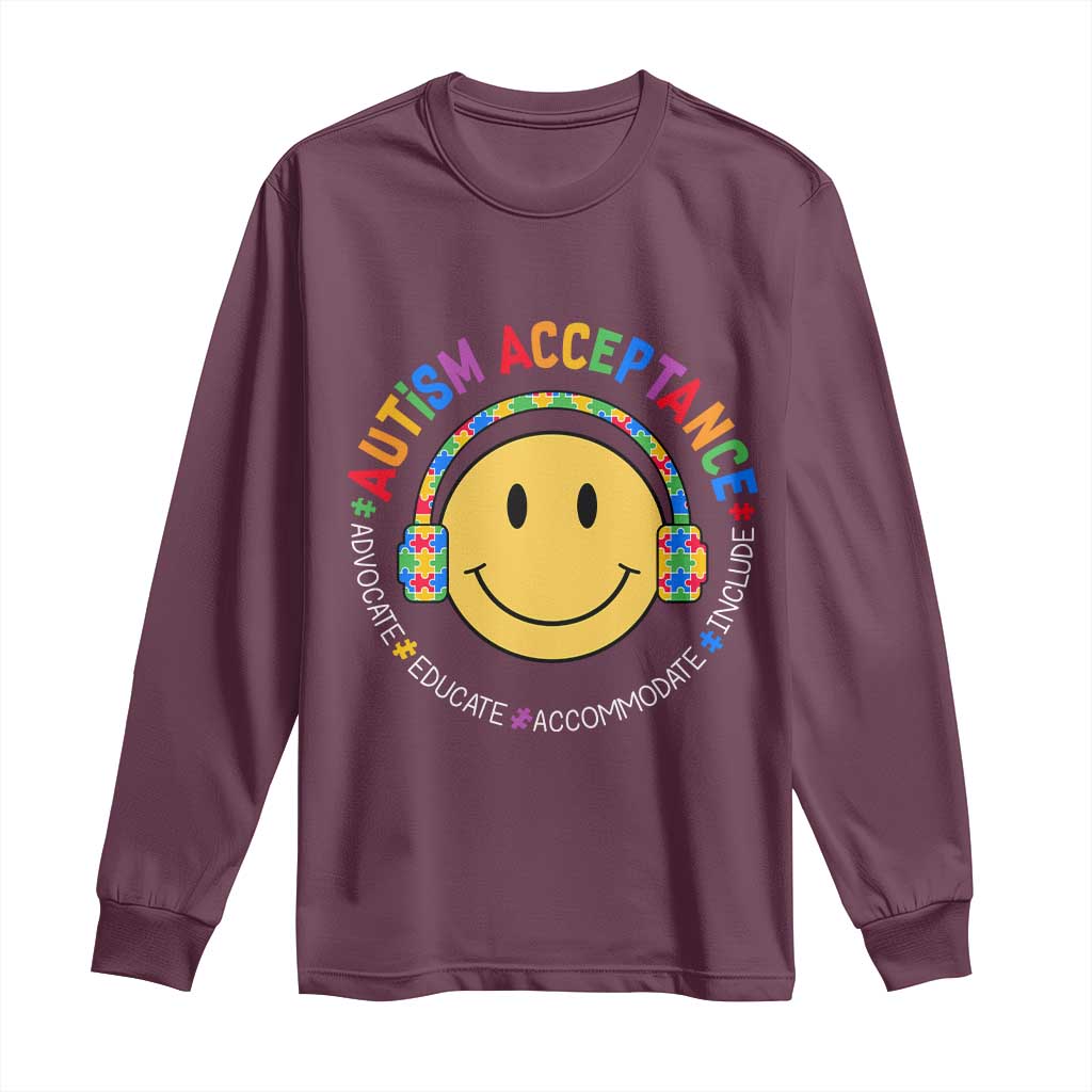 Autism Support Acceptance Long Sleeve Shirt Special Education Teacher Kids