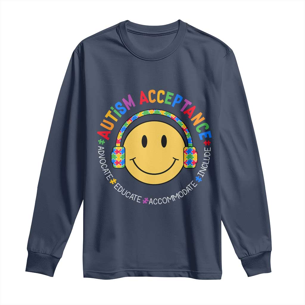 Autism Support Acceptance Long Sleeve Shirt Special Education Teacher Kids