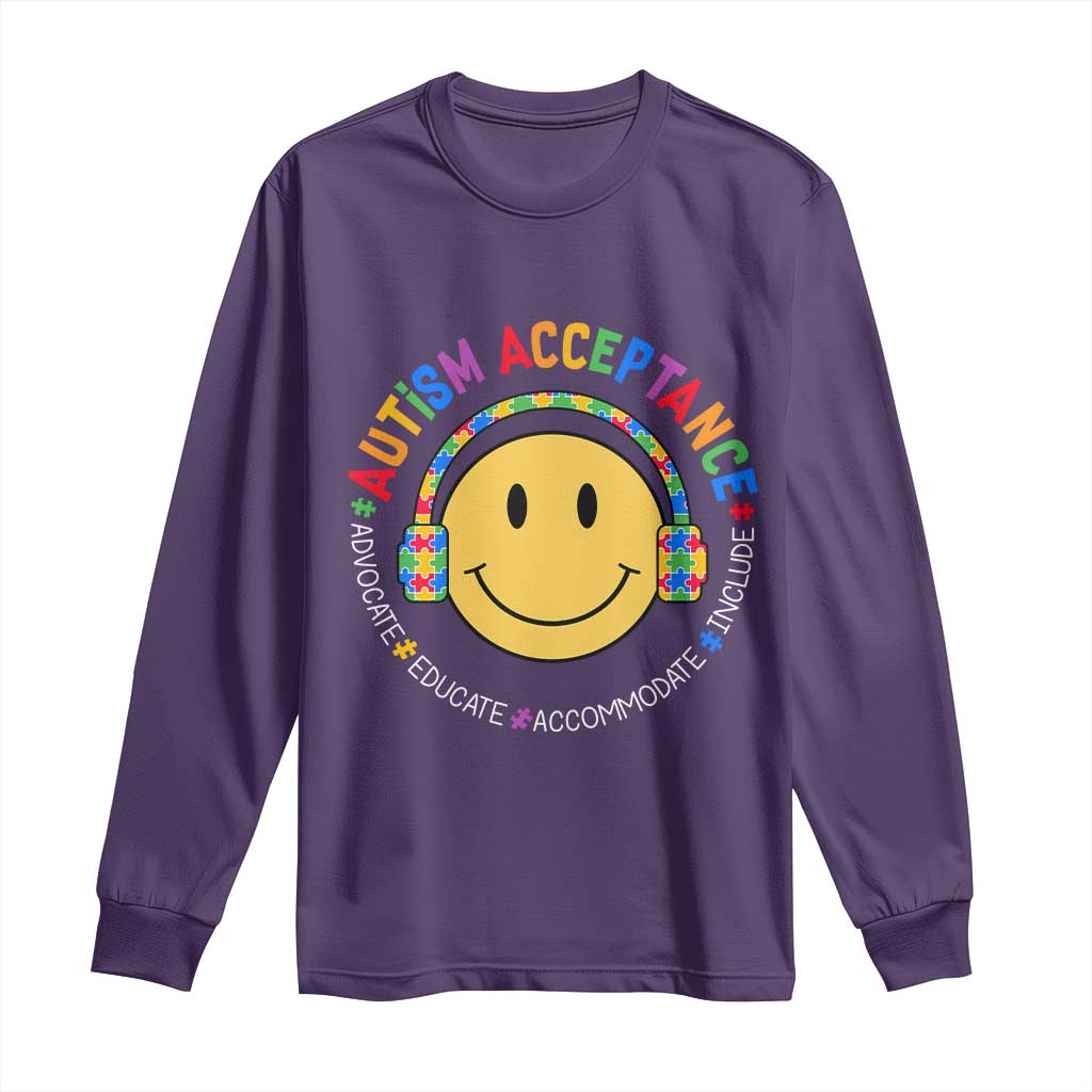 Autism Support Acceptance Long Sleeve Shirt Special Education Teacher Kids