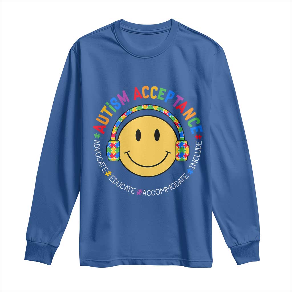 Autism Support Acceptance Long Sleeve Shirt Special Education Teacher Kids
