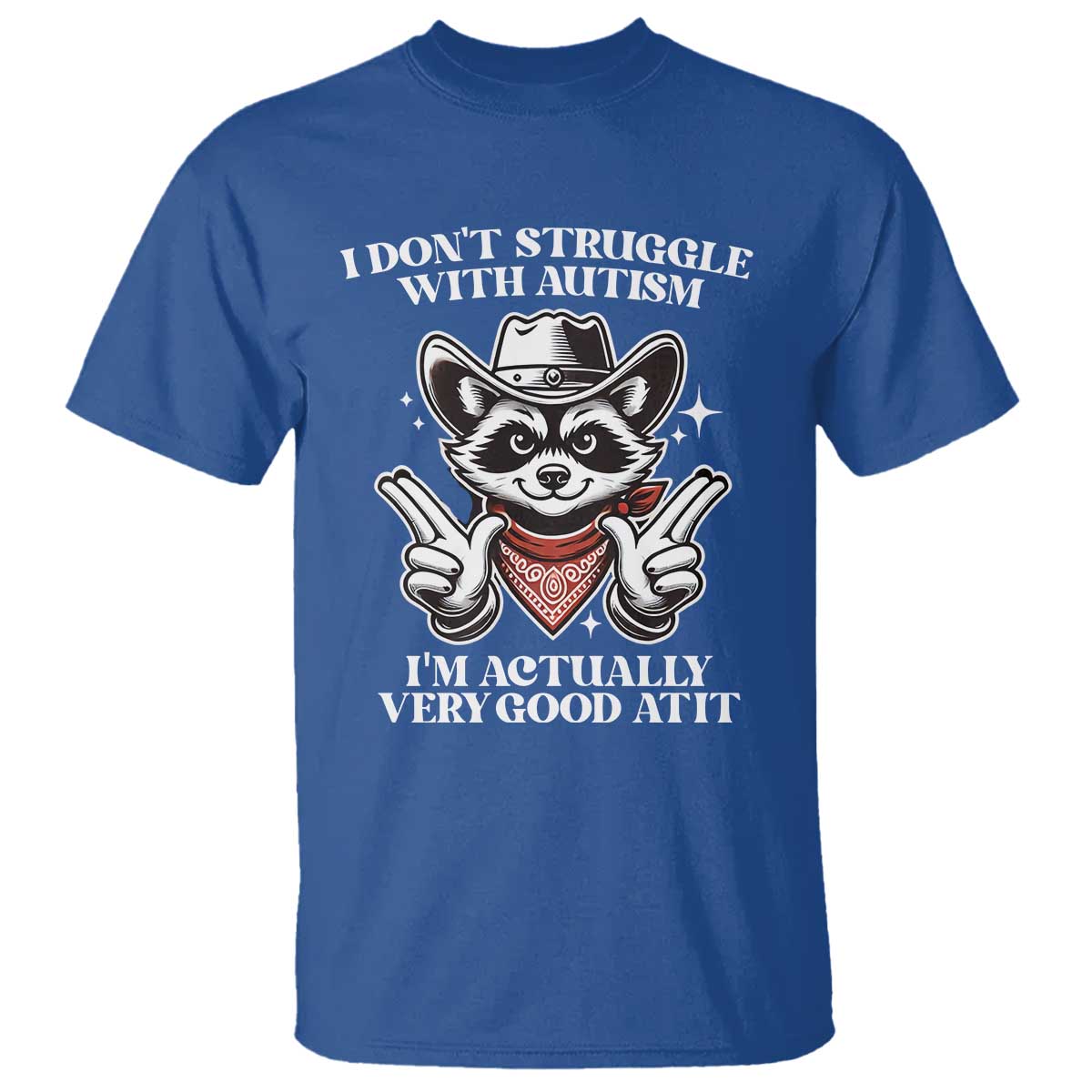 Funny Autistic Raccoon T Shirt I Don't Struggle With Autism