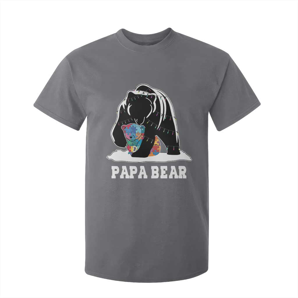 Autism Papa Bear T Shirt For Kid Support Autistic Matching Family Dad