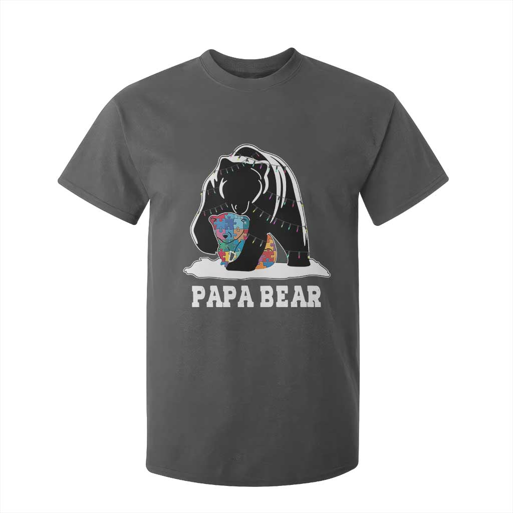 Autism Papa Bear T Shirt For Kid Support Autistic Matching Family Dad