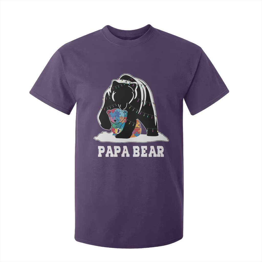 Autism Papa Bear T Shirt For Kid Support Autistic Matching Family Dad