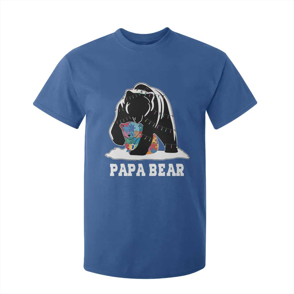 Autism Papa Bear T Shirt For Kid Support Autistic Matching Family Dad