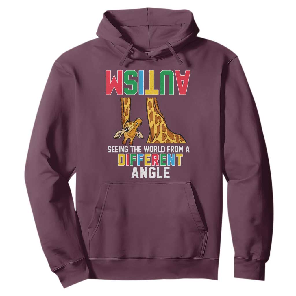 Giraffe Autism Support Hoodie Seeing World Different Angle