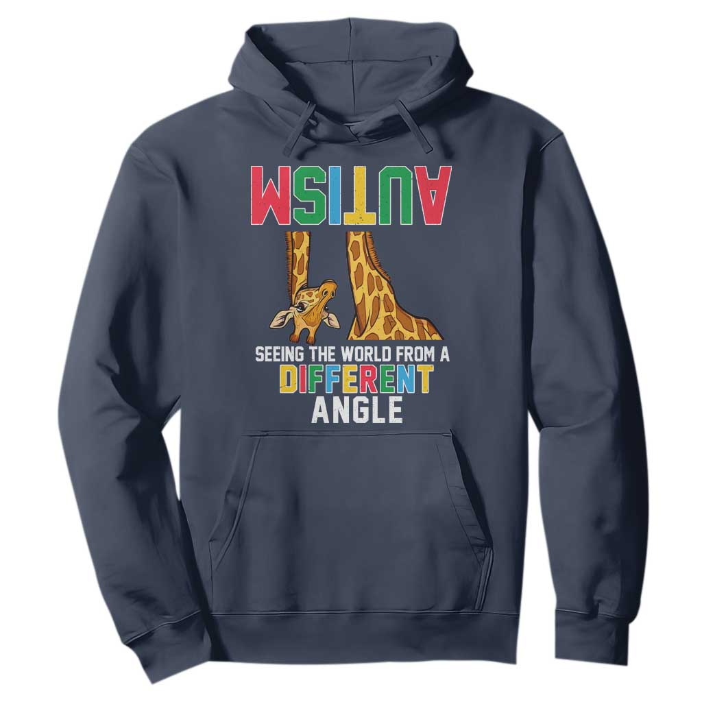 Giraffe Autism Support Hoodie Seeing World Different Angle