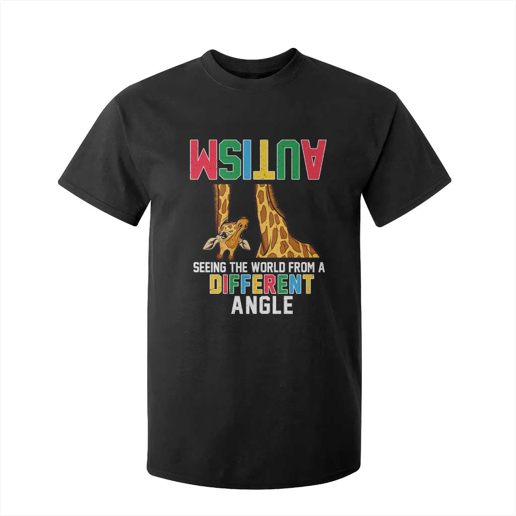 Giraffe Autism Support T Shirt For Kid Seeing World Different Angle