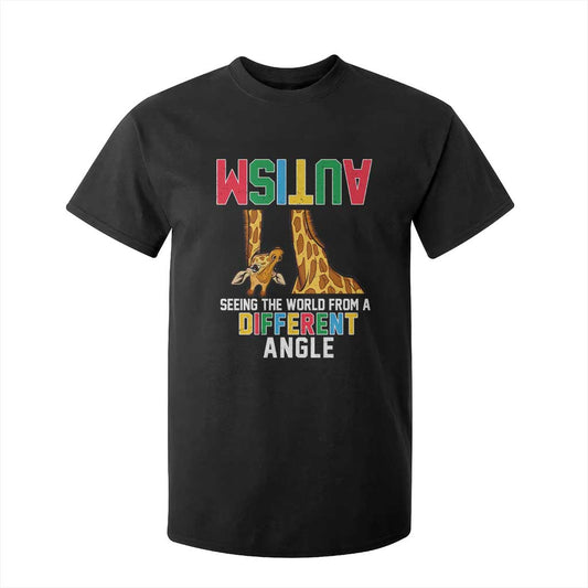Giraffe Autism Support T Shirt For Kid Seeing World Different Angle