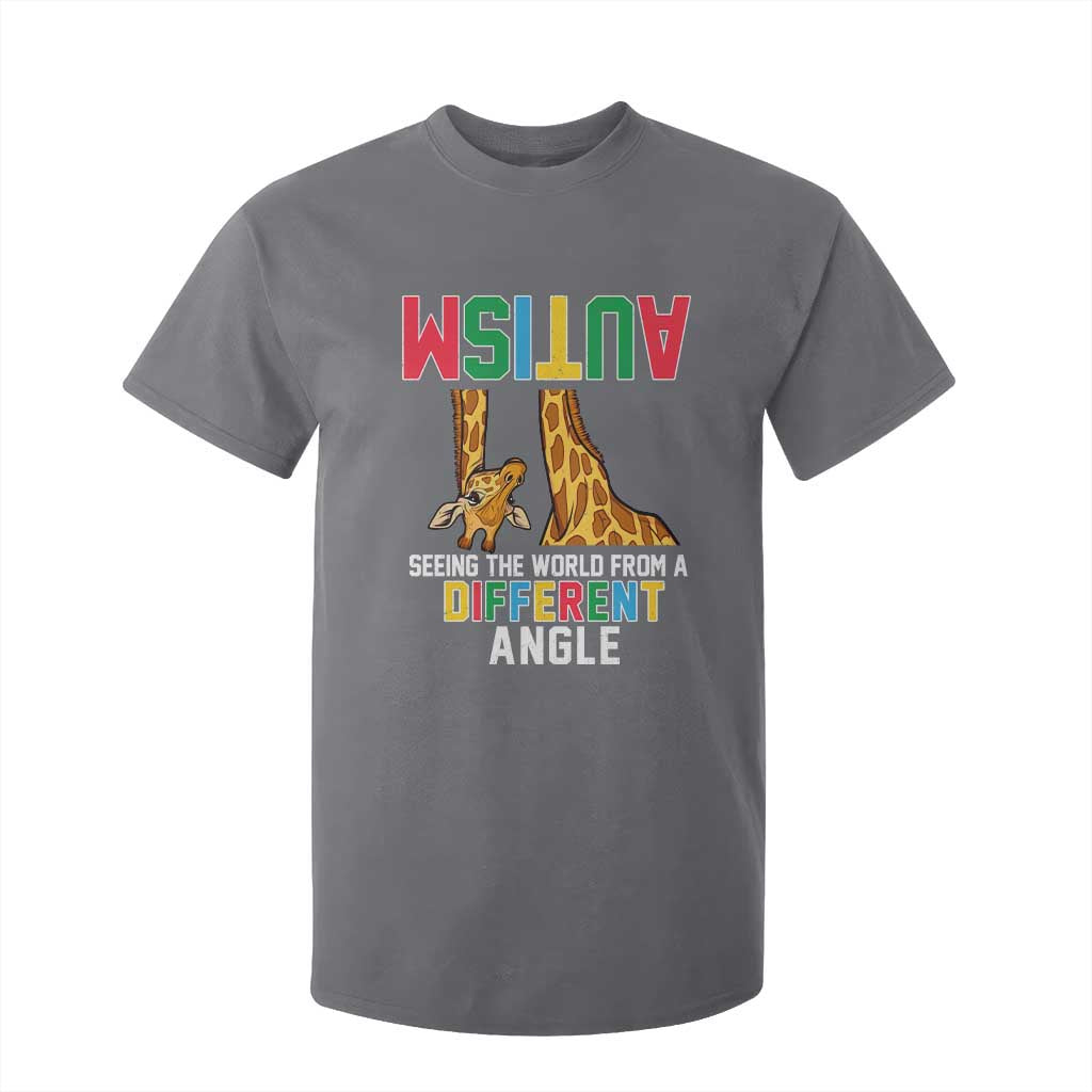 Giraffe Autism Support T Shirt For Kid Seeing World Different Angle