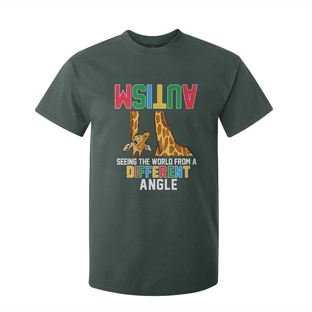 Giraffe Autism Support T Shirt For Kid Seeing World Different Angle