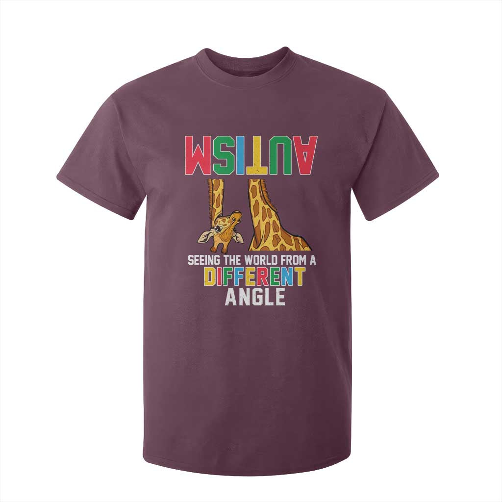 Giraffe Autism Support T Shirt For Kid Seeing World Different Angle