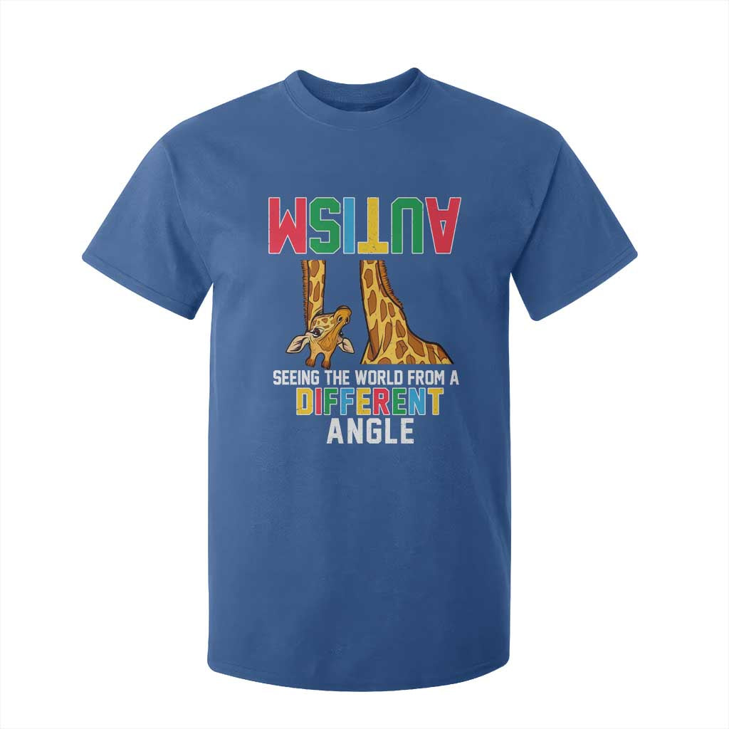 Giraffe Autism Support T Shirt For Kid Seeing World Different Angle