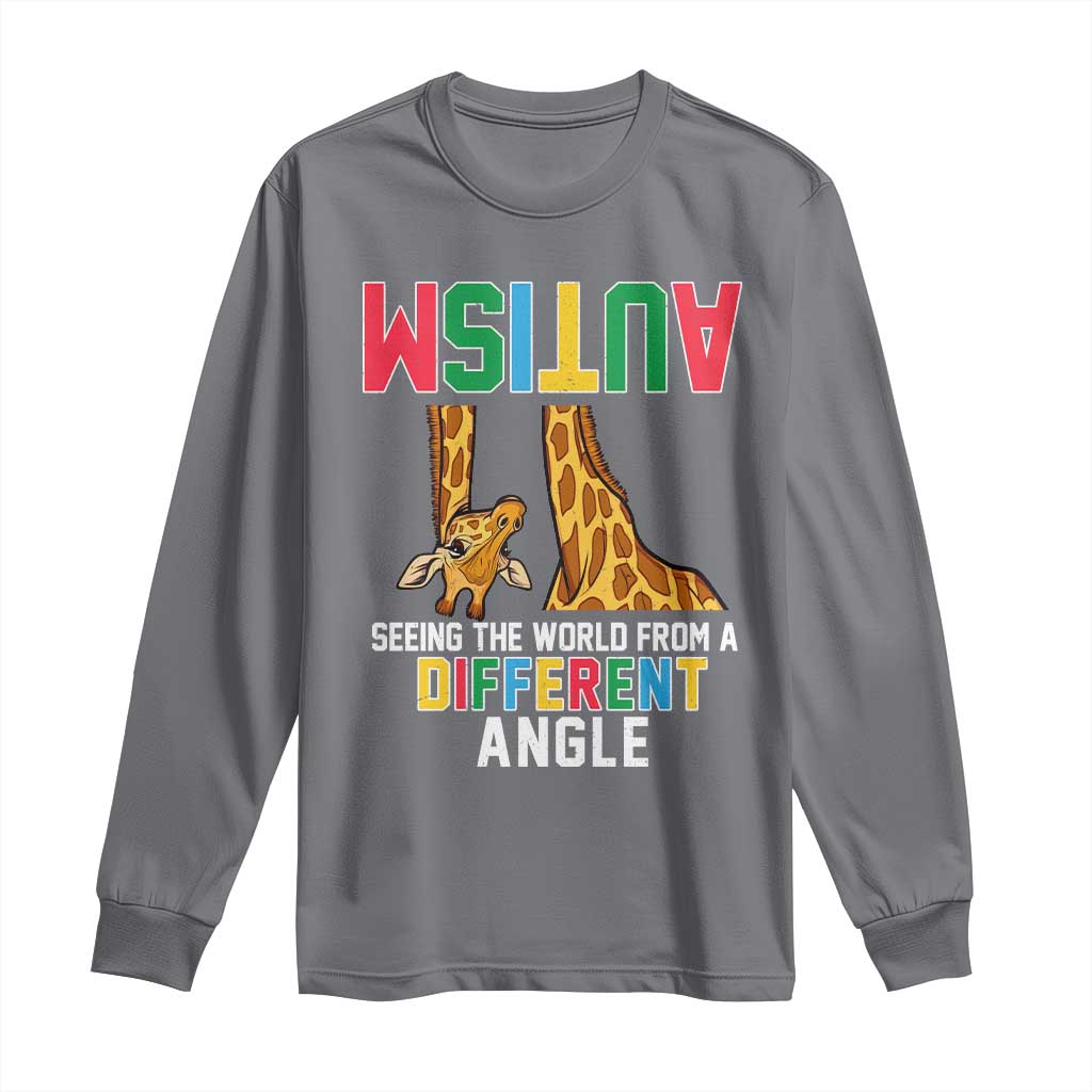 Giraffe Autism Support Long Sleeve Shirt Seeing World Different Angle