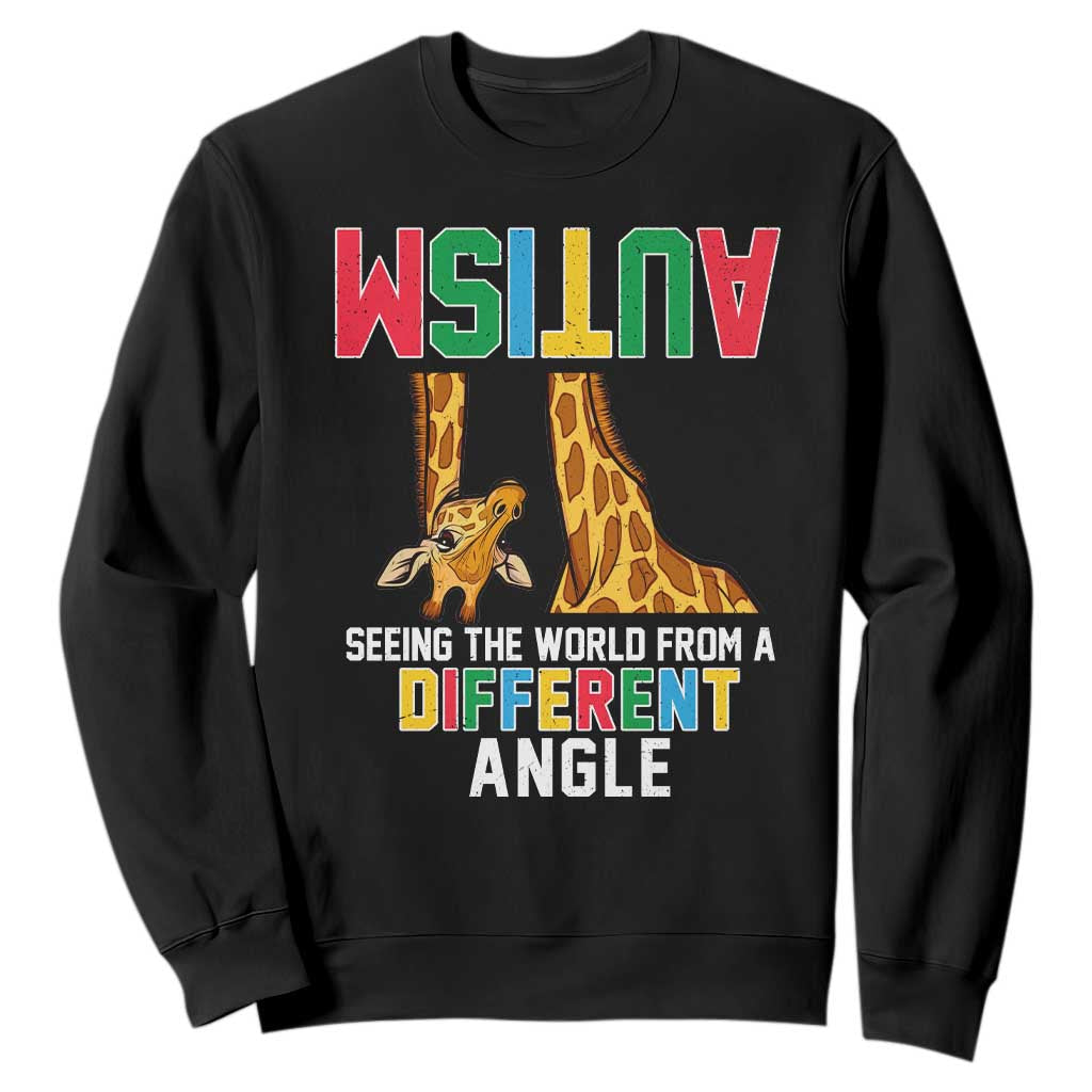 Giraffe Autism Support Sweatshirt Seeing World Different Angle