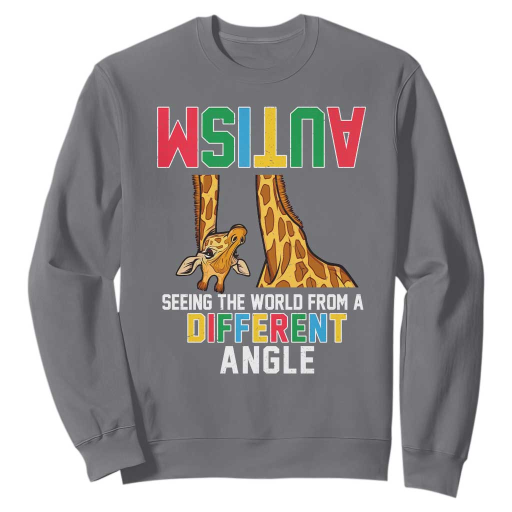 Giraffe Autism Support Sweatshirt Seeing World Different Angle