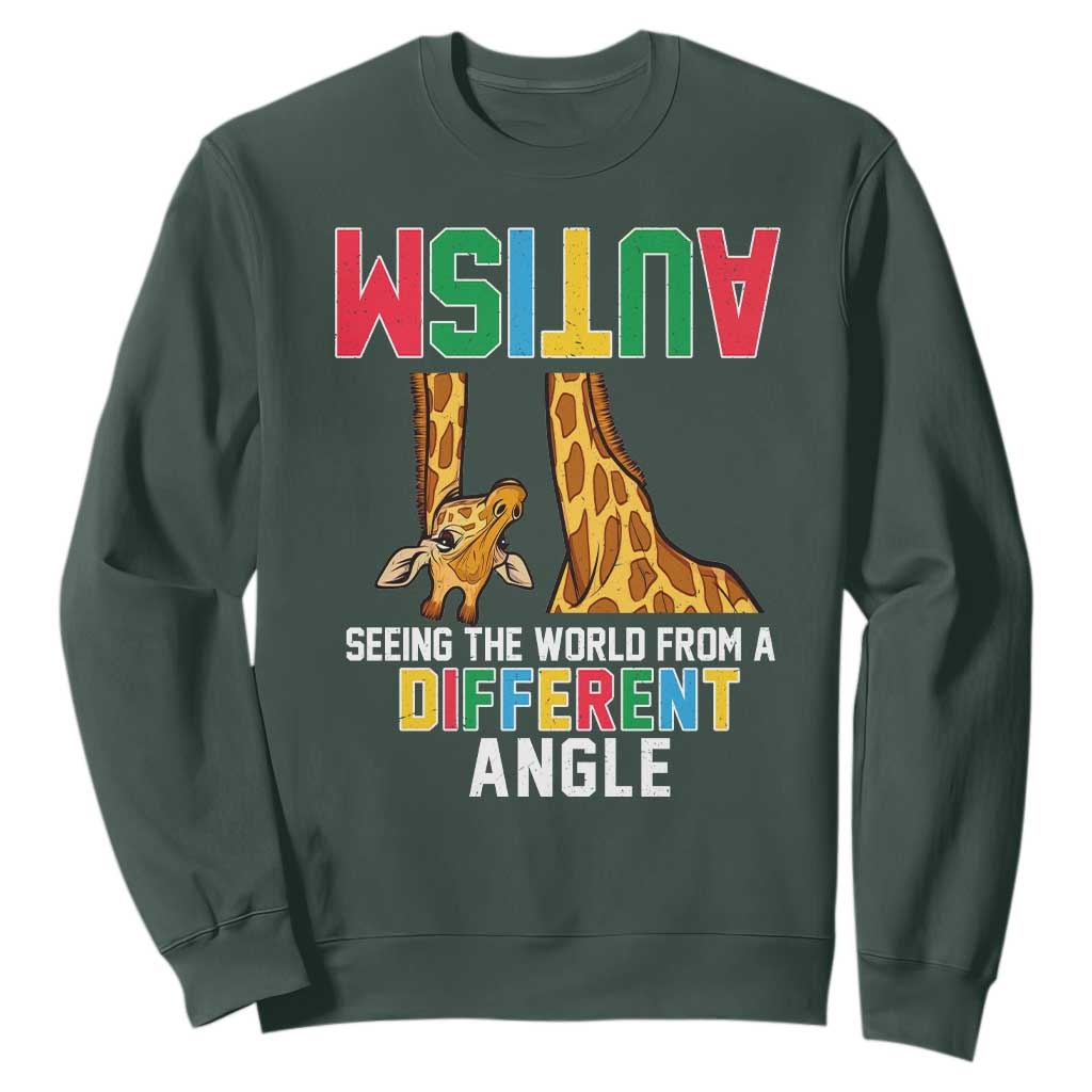 Giraffe Autism Support Sweatshirt Seeing World Different Angle