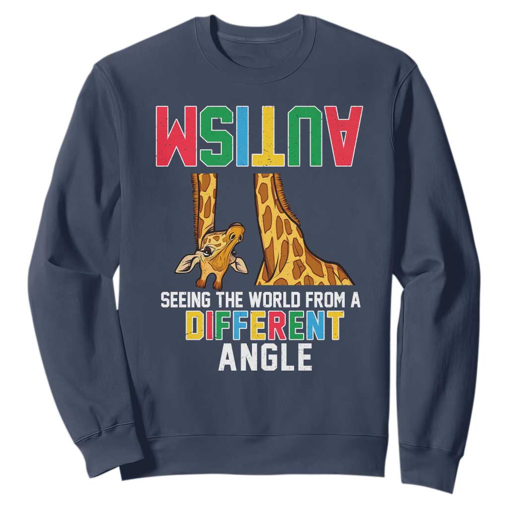 Giraffe Autism Support Sweatshirt Seeing World Different Angle