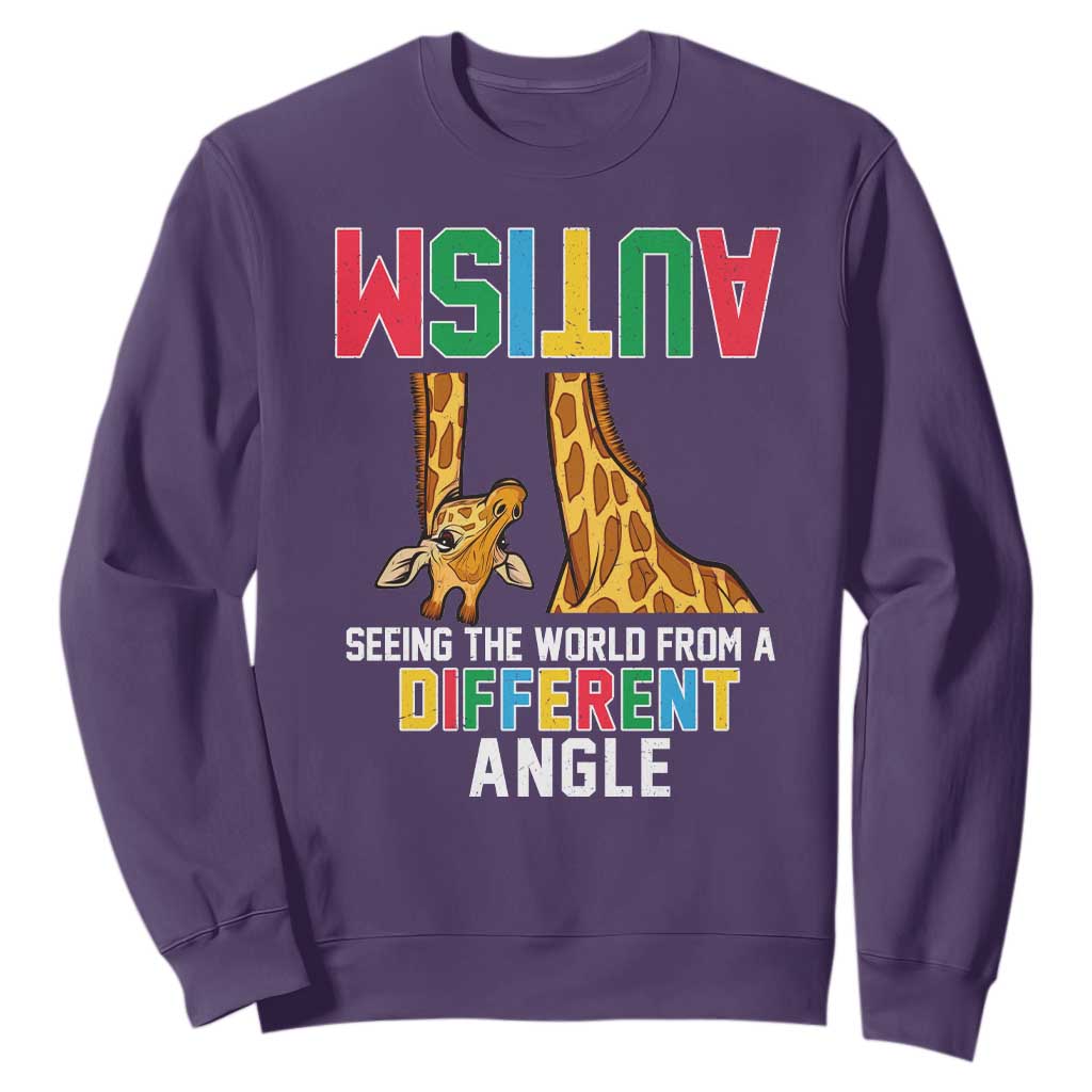 Giraffe Autism Support Sweatshirt Seeing World Different Angle