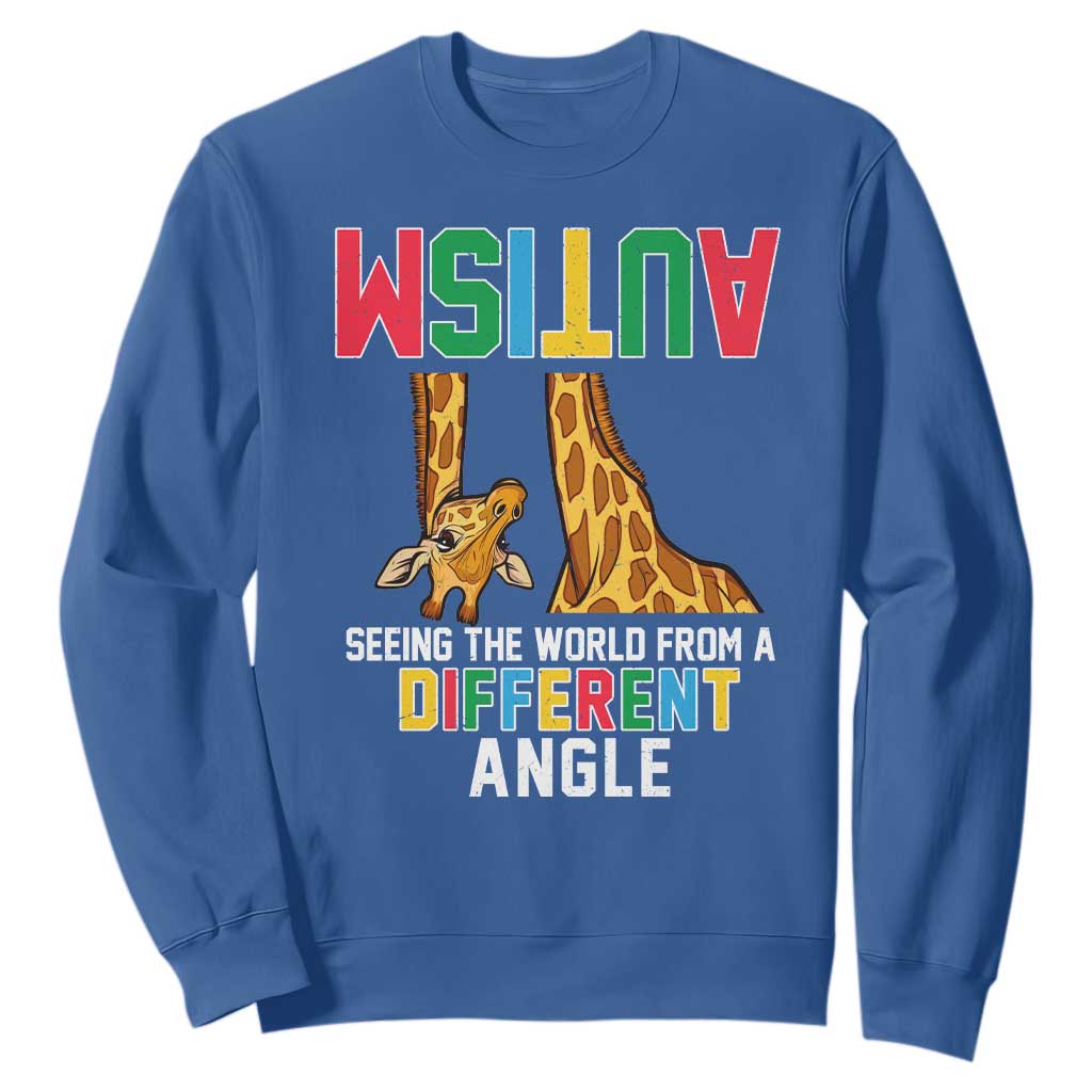 Giraffe Autism Support Sweatshirt Seeing World Different Angle