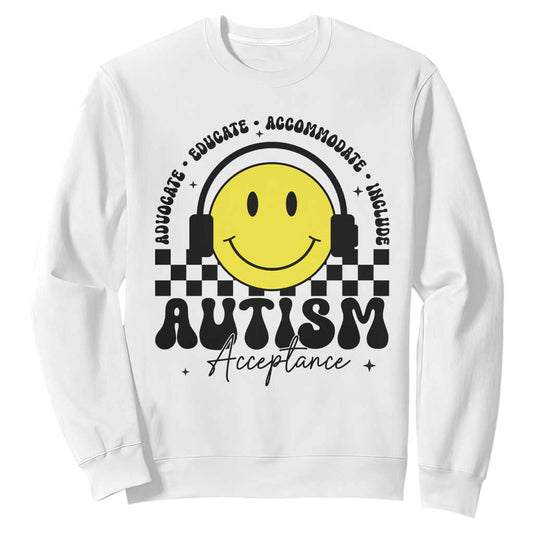 Autism Acceptance Sweatshirt Advocate Educate Accomodate Include Special Education