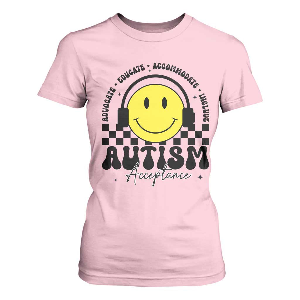 Autism Acceptance T Shirt For Women Advocate Educate Accomodate Include Special Education