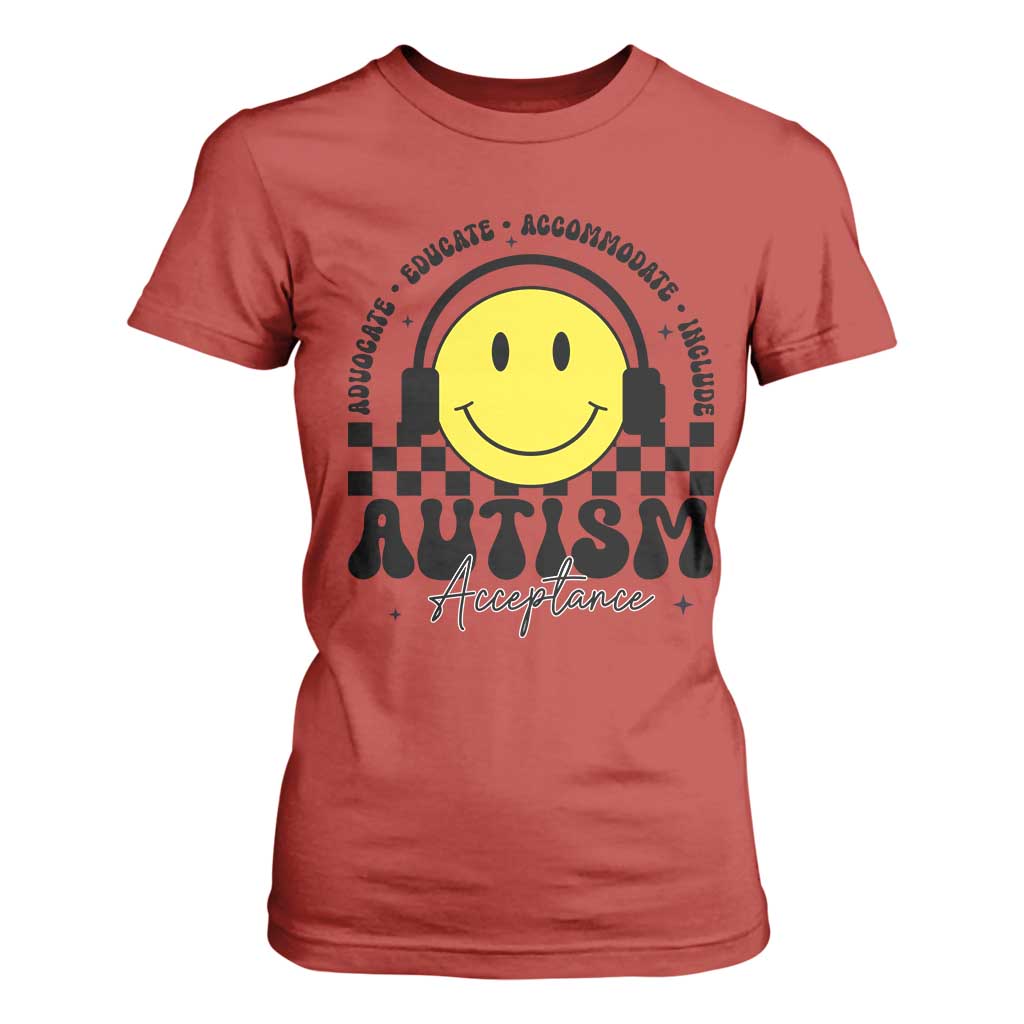 Autism Acceptance T Shirt For Women Advocate Educate Accomodate Include Special Education