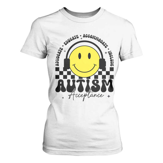 Autism Acceptance T Shirt For Women Advocate Educate Accomodate Include Special Education