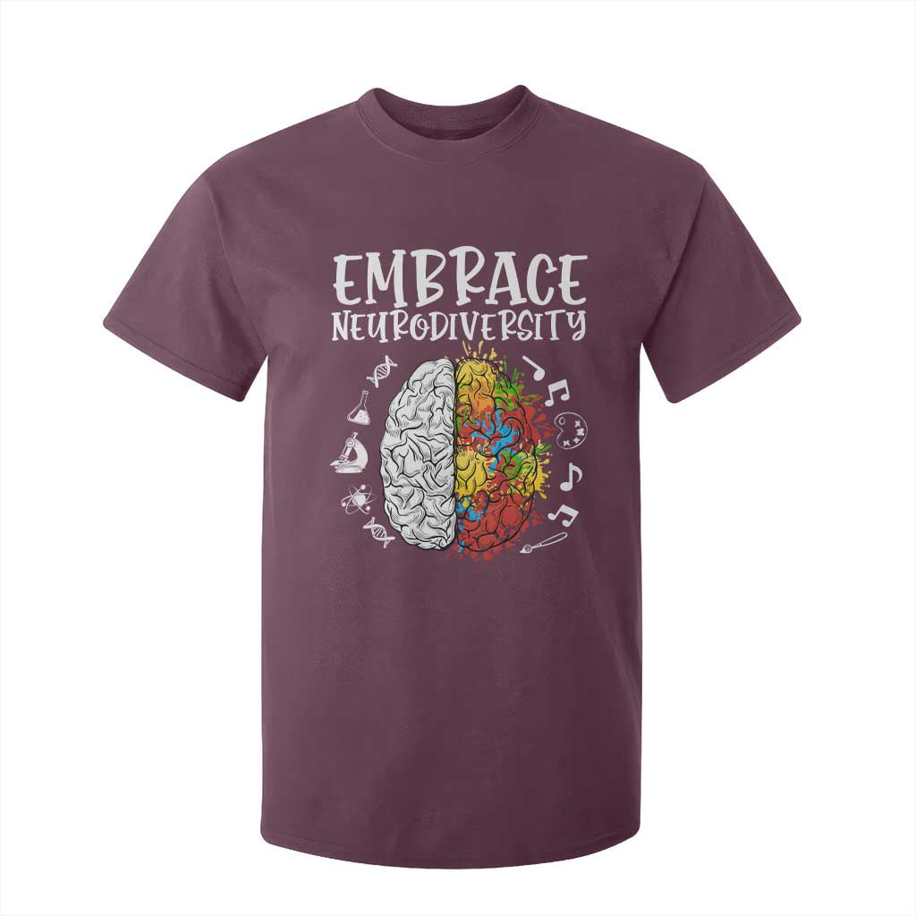 Embrace Neurodiversity T Shirt For Kid Autism ASD ADHD Acceptance Support Love