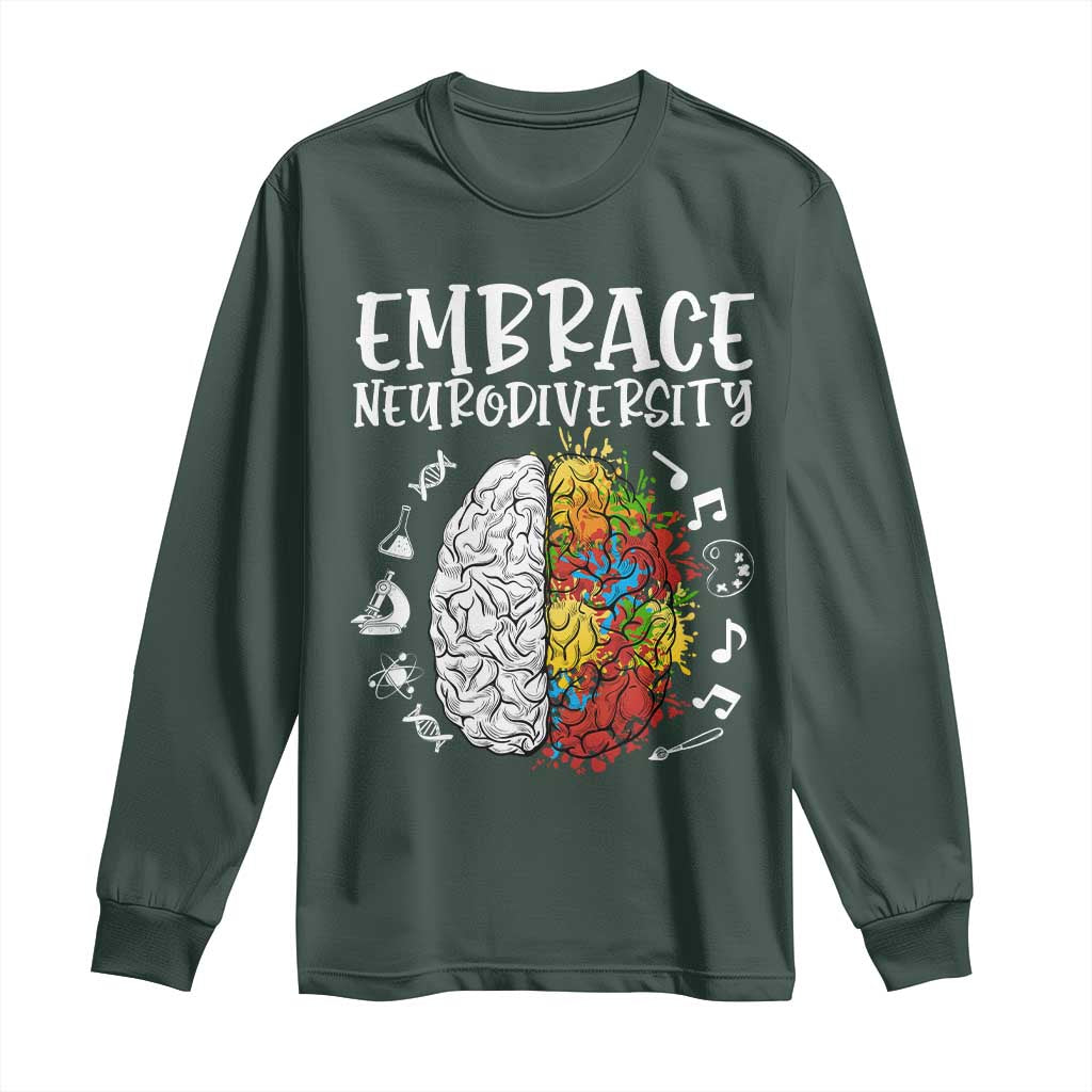 Embrace Neurodiversity Long Sleeve Shirt Autism ASD ADHD Acceptance Support Love