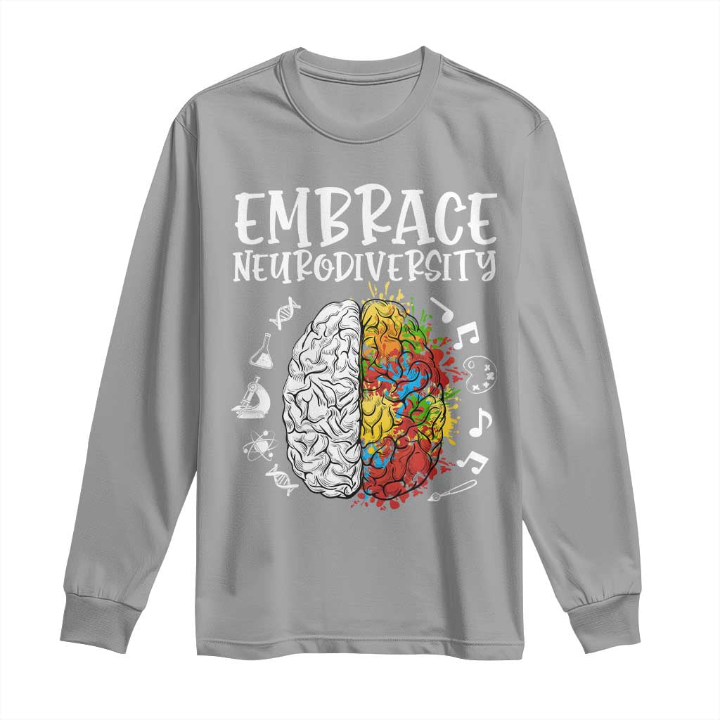 Embrace Neurodiversity Long Sleeve Shirt Autism ASD ADHD Acceptance Support Love