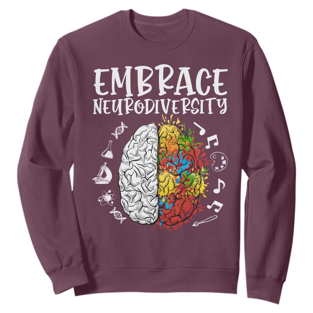 Embrace Neurodiversity Sweatshirt Autism ASD ADHD Acceptance Support Love