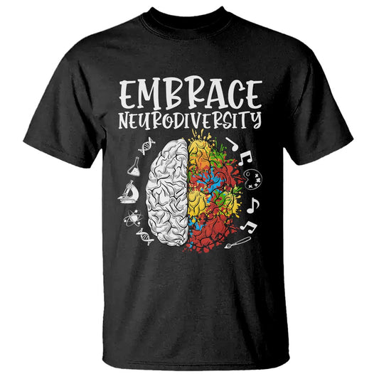 Embrace Neurodiversity T Shirt Autism ASD ADHD Acceptance Support Love