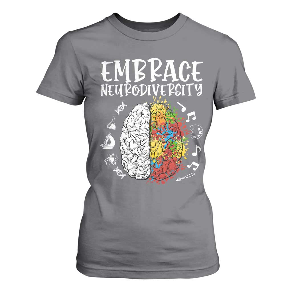 Embrace Neurodiversity T Shirt For Women Autism ASD ADHD Acceptance Support Love
