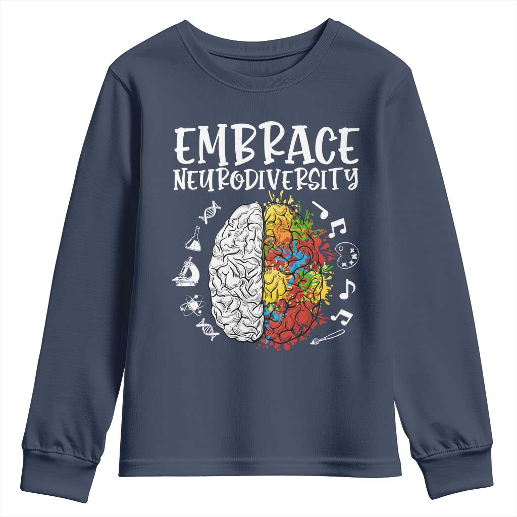 Embrace Neurodiversity Youth Sweatshirt Autism ASD ADHD Acceptance Support Love