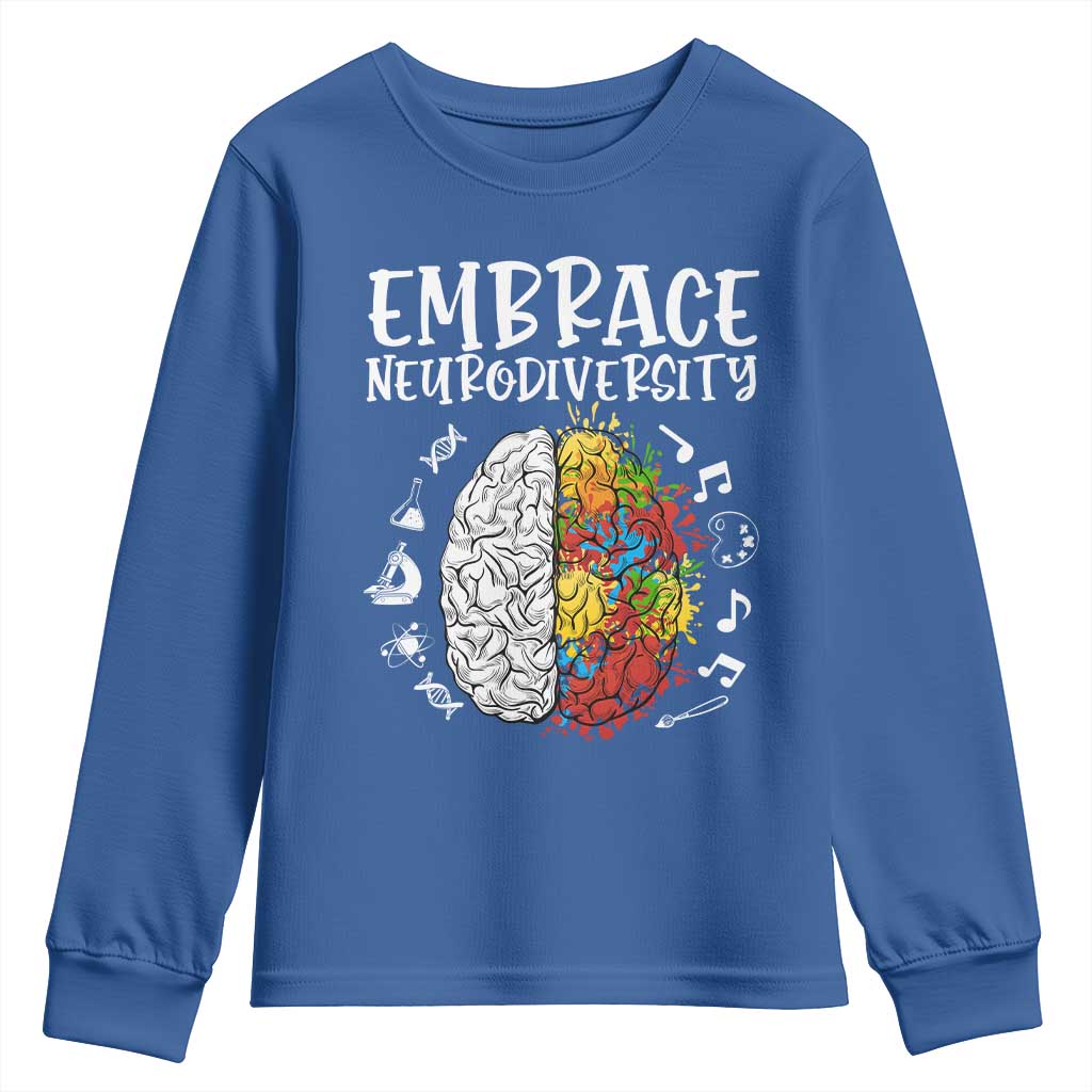 Embrace Neurodiversity Youth Sweatshirt Autism ASD ADHD Acceptance Support Love