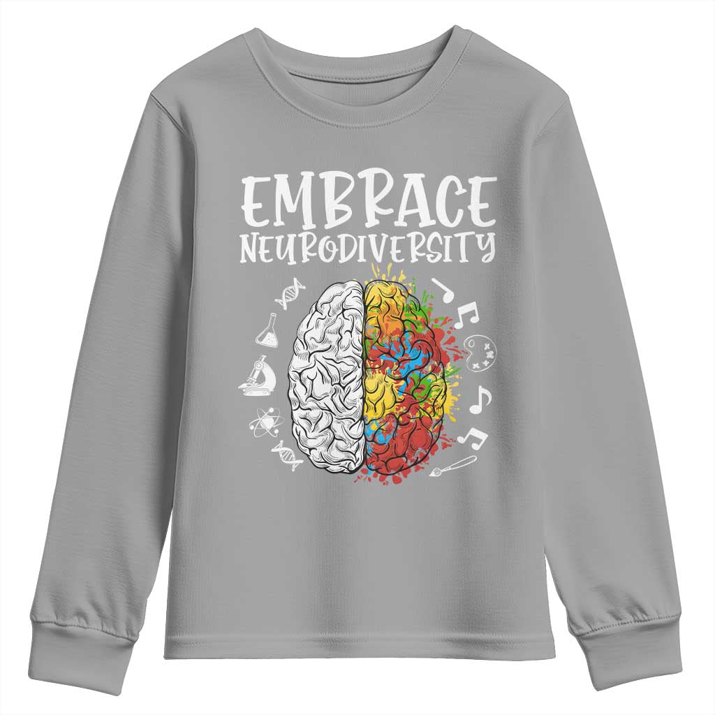 Embrace Neurodiversity Youth Sweatshirt Autism ASD ADHD Acceptance Support Love