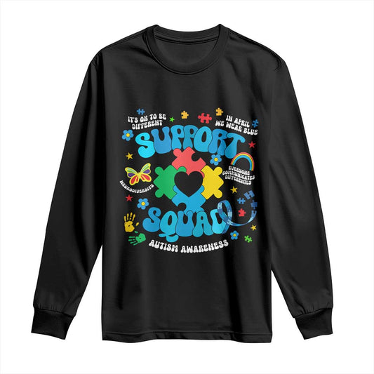Autism Support Support Squad Long Sleeve Shirt In April We Wear Blue