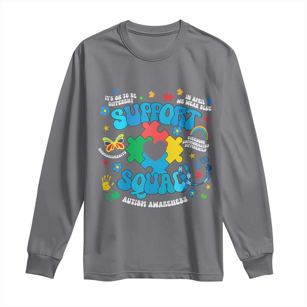 Autism Support Support Squad Long Sleeve Shirt In April We Wear Blue