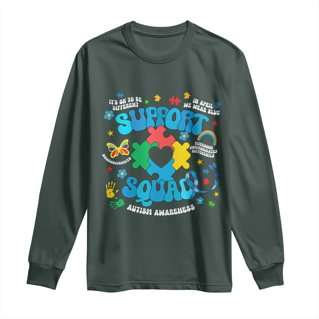 Autism Support Support Squad Long Sleeve Shirt In April We Wear Blue