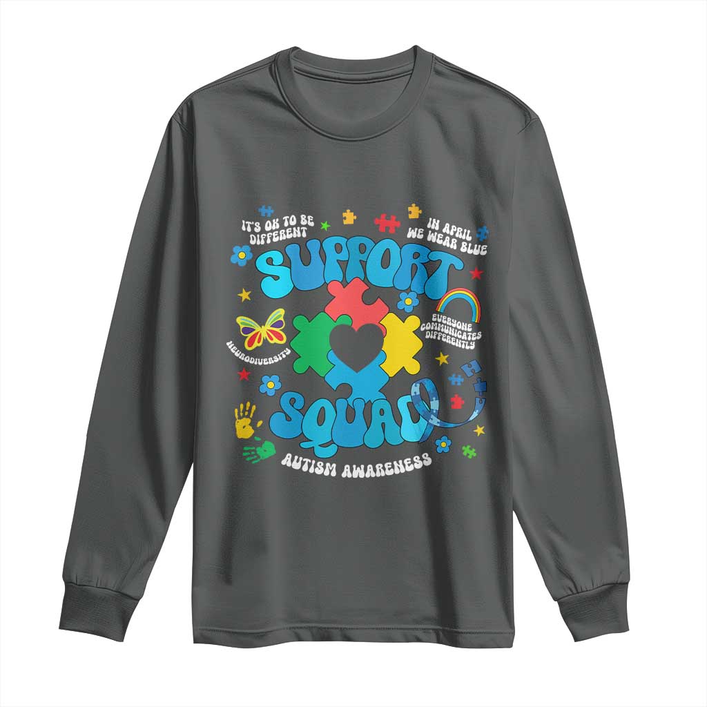 Autism Support Support Squad Long Sleeve Shirt In April We Wear Blue